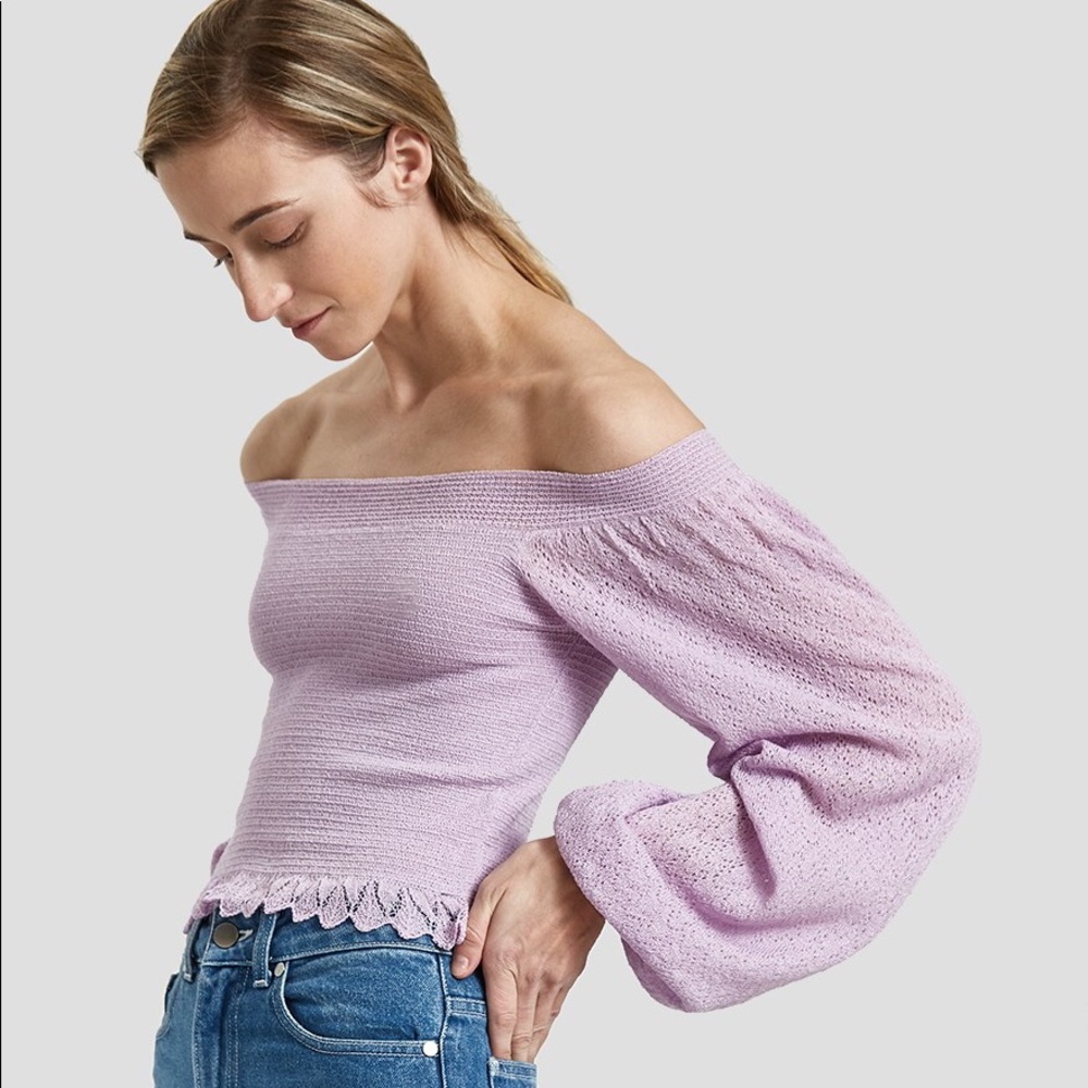 Off The Shoulder Lavender Sweater Top